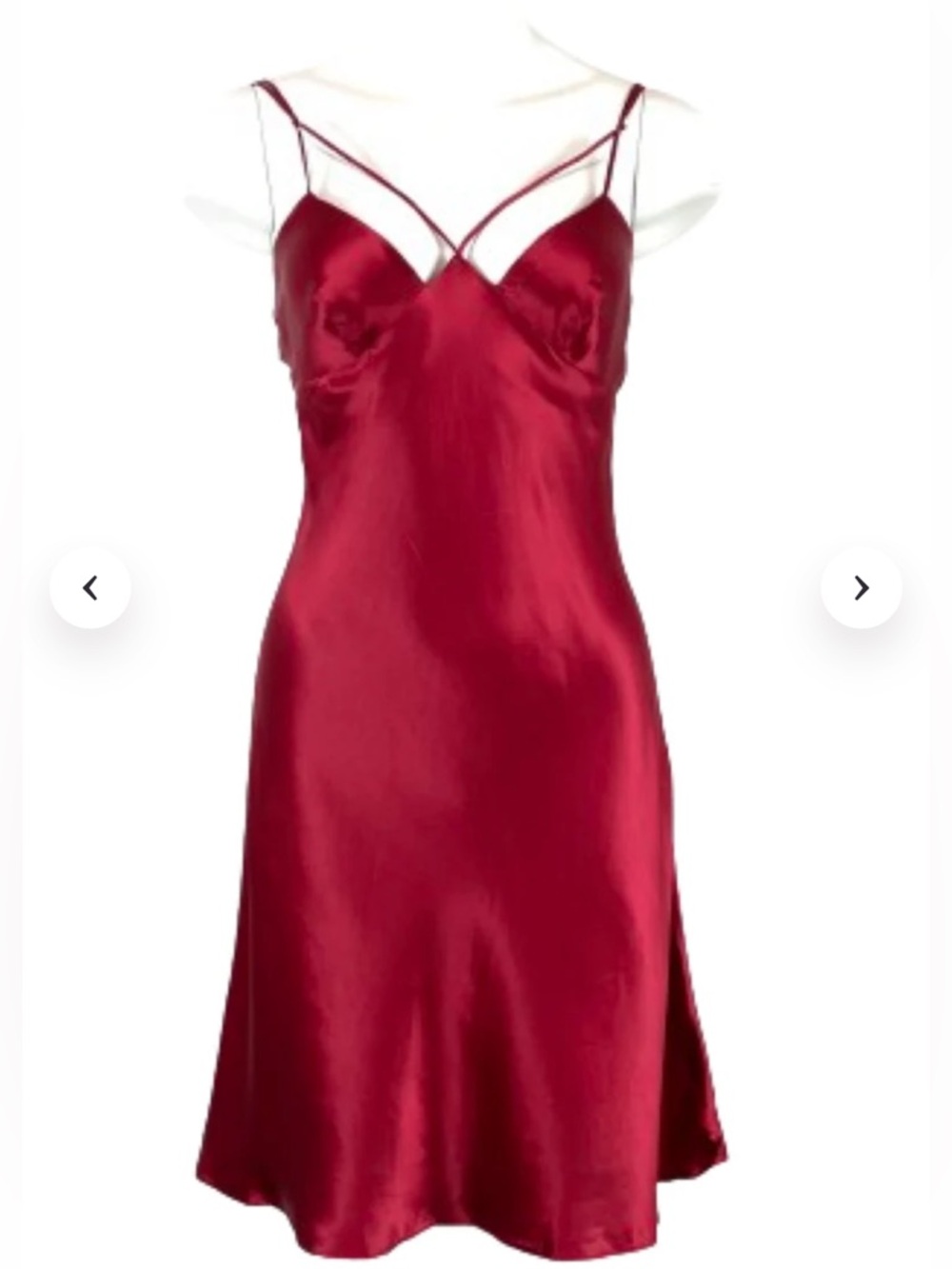 Vintage 1990s Victoria’s Secret Red Silk Strappy Slip - Picture 2 of 10